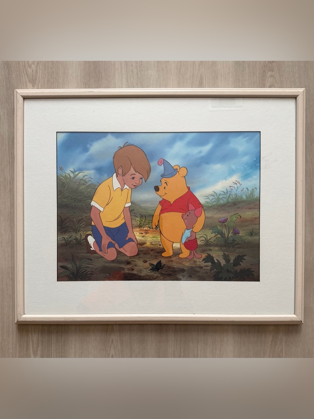 Vintages Winnie the Pooh & Christopher Robin Framed Print